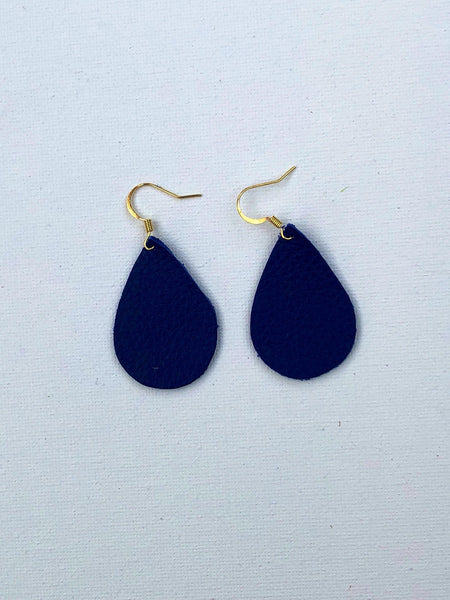 navy-blue-teardrop-leather-earrings