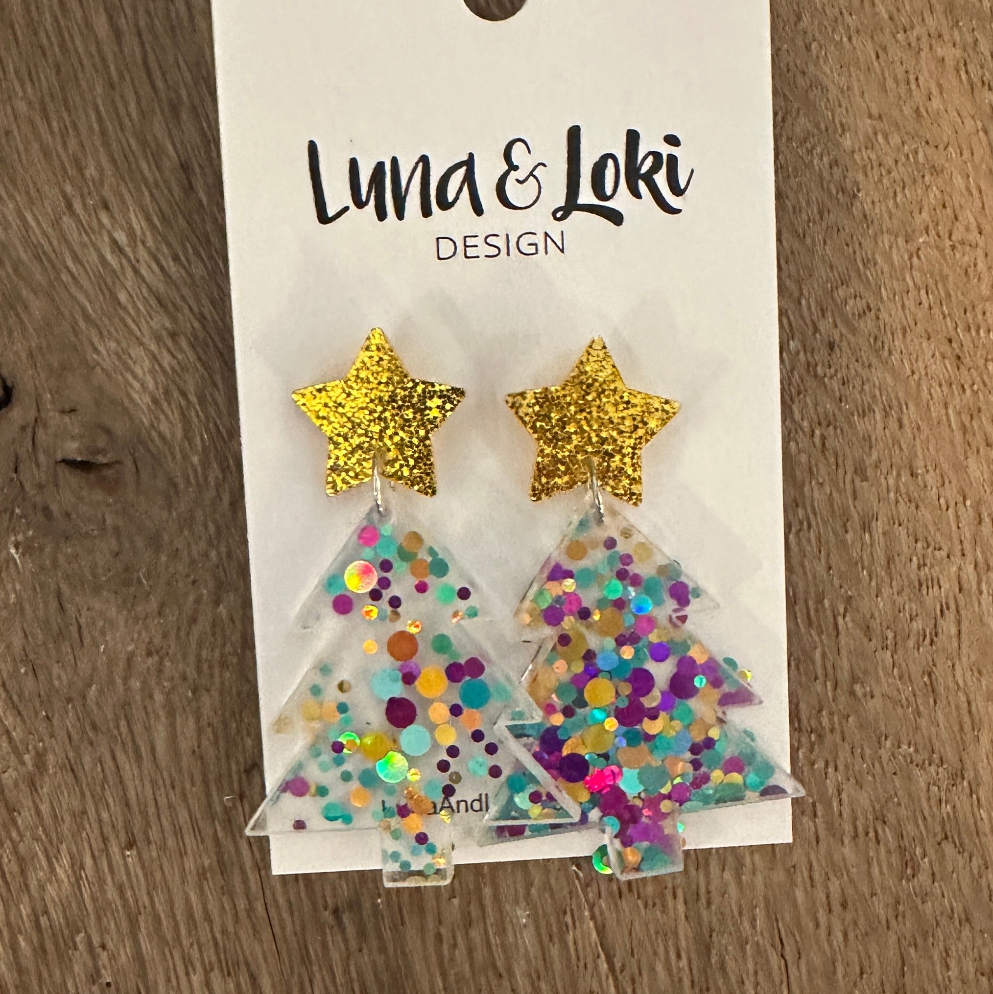 Multicolor Glitter Christmas Tree Earrings