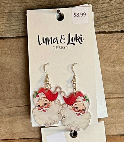 Cutie Vintage Santa Earrings