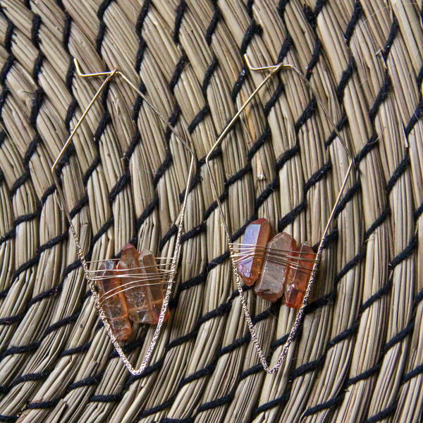 Holley - Amber Crystal Earrings - Moon Metals Collection