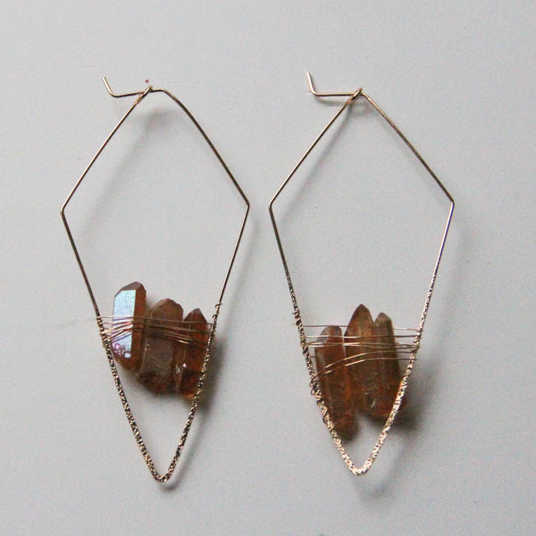 Holley - Amber Crystal Earrings - Moon Metals Collection