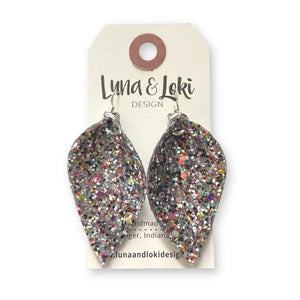 Valentine's Day Glitter Katie Leaf Earrings