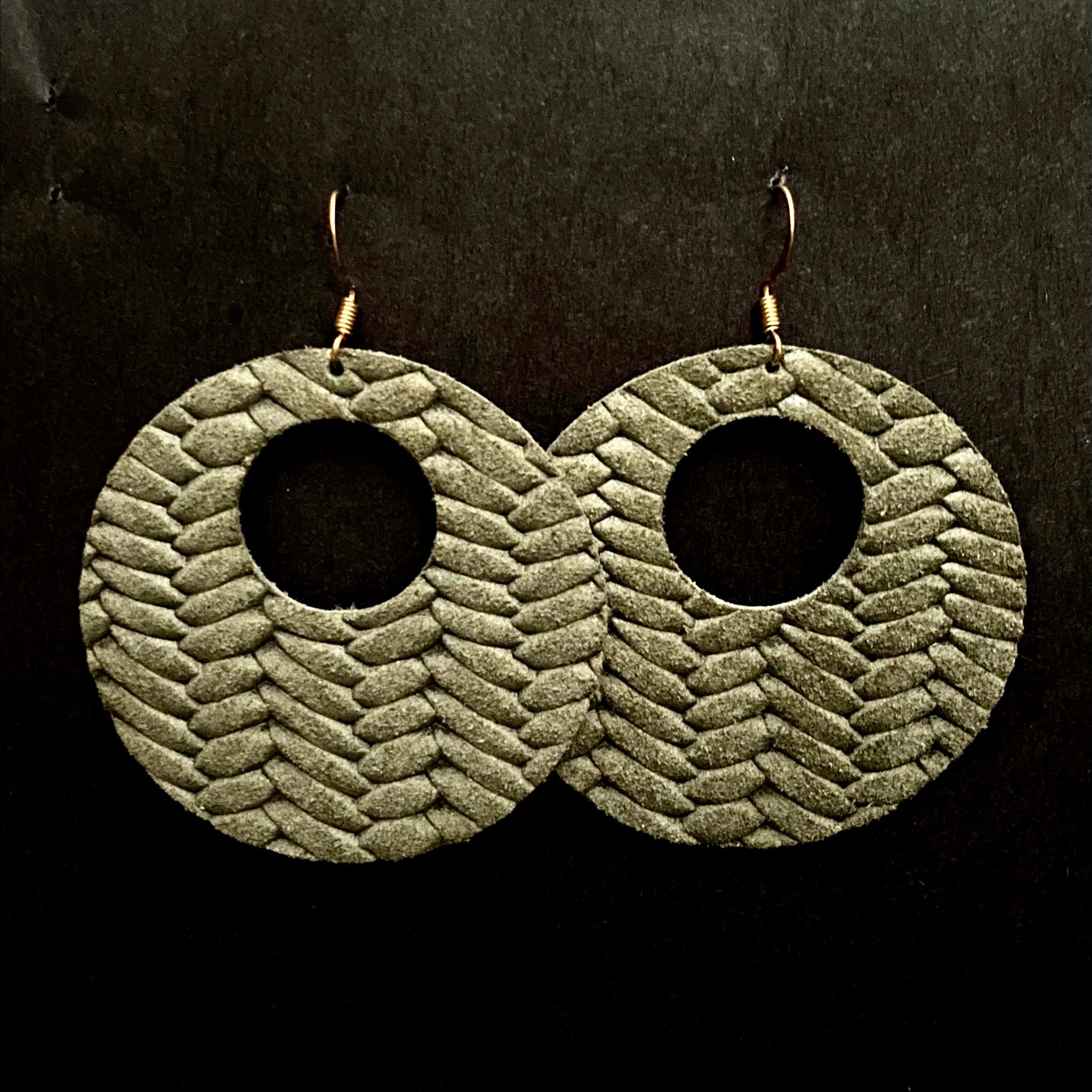 Ashley - Leather Circle with Cut Out Earrings