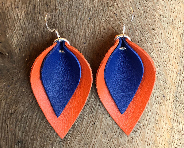 katie-double-layered-leather-leaf-shaped-earrings-in-navy-blue-and-orange