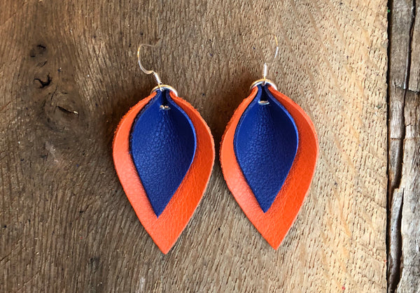 katie-double-layered-leather-leaf-shaped-earrings-in-navy-blue-and-orange