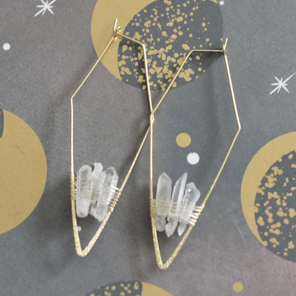 Holley - Geometric Crystal Earrings - Moon Metals Collection