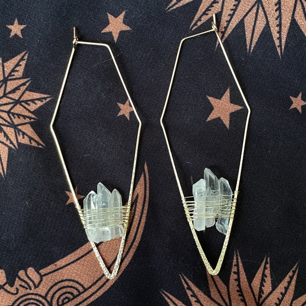 Holley - Geometric Crystal Earrings - Moon Metals Collection